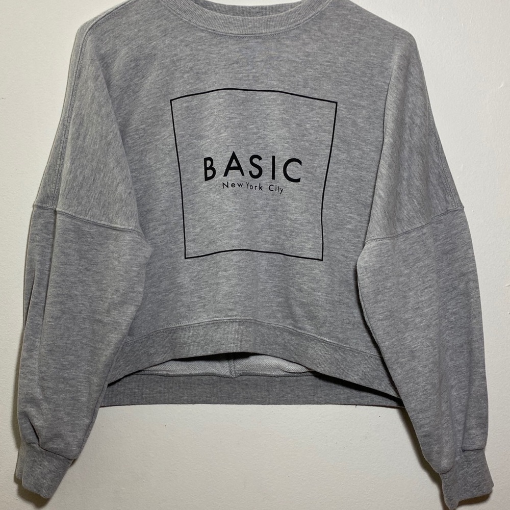 Pre Loved Gray Cropped Long Sleeve